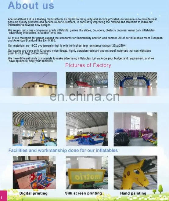 2013 new design tiger jungle theme inflatable combo games