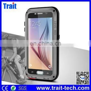 High Quality Powerful Style 2 Full Body Metal Aluminium Gorilla Glass Hybrid Case,Waterproof Case for Samsung G9200 Galaxy S6