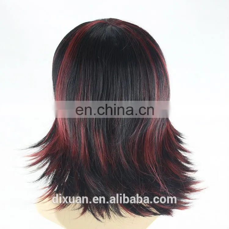 2014 hot sale mixed color short style synthetic wig with bangs
