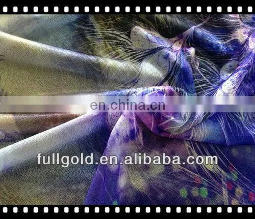 digtal printing on knitted chiffon fabric for ladies'garment
