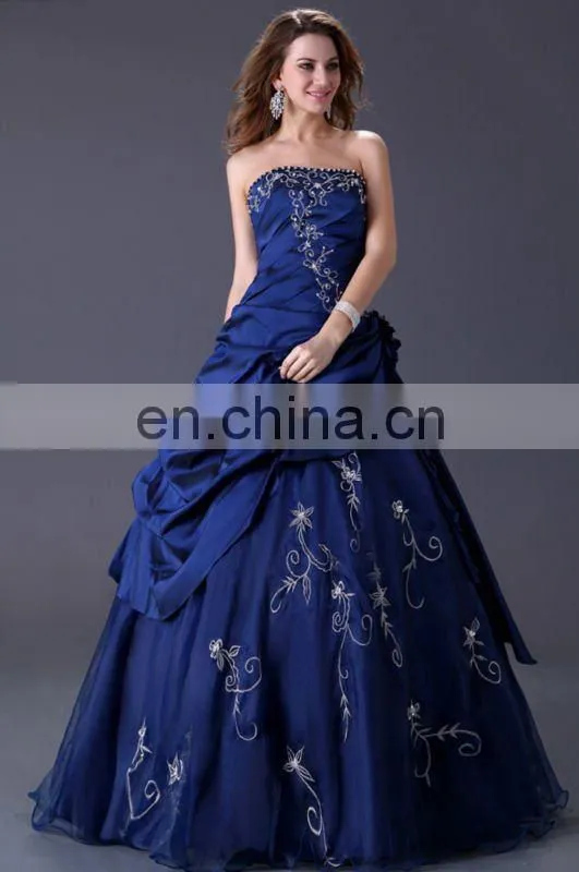 Grace Karin New Fashion Strapless Blue Puffy Ball Gowns CL2963