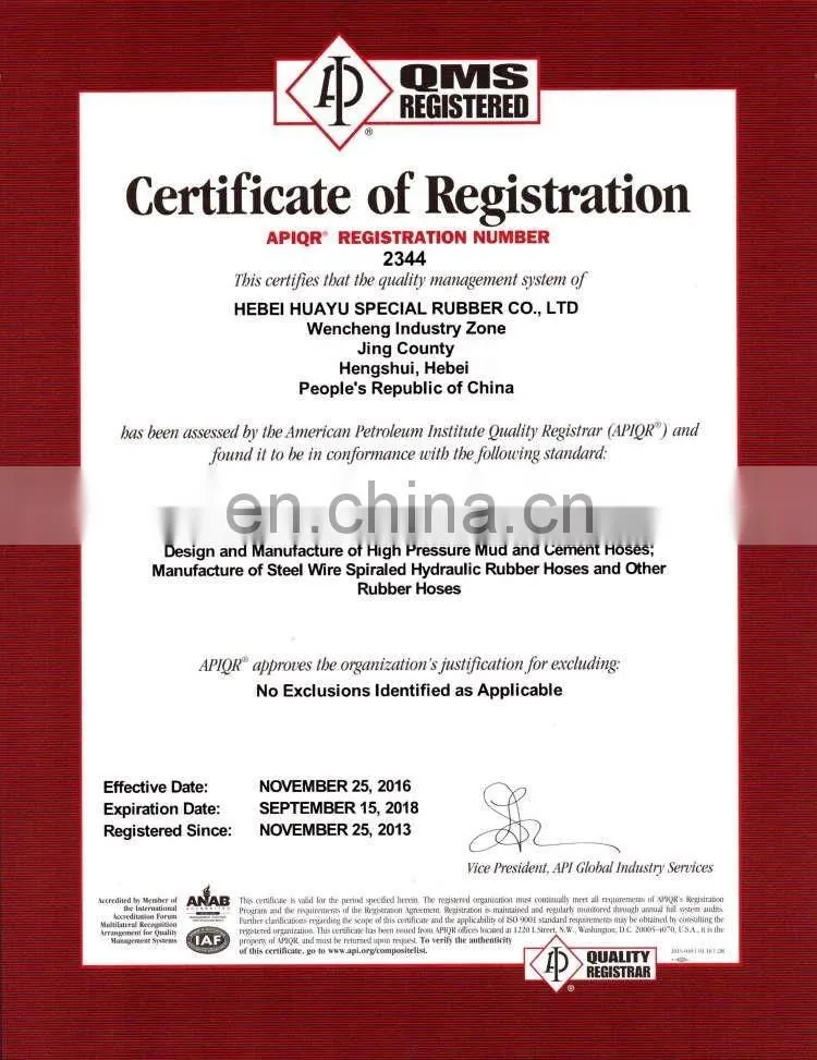 Oil Suction and Discharge 4 Inch Rubber Suction Hose