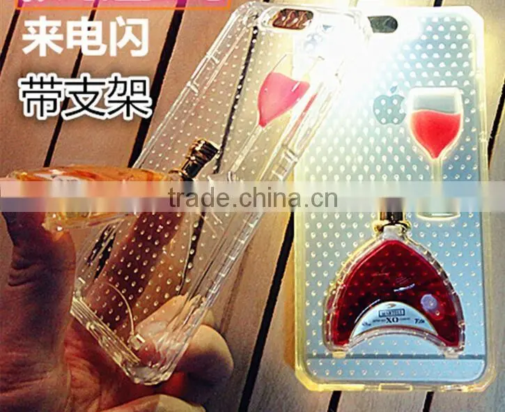 Flash mobile phone shell, mobile phone shell with wine cup bracket