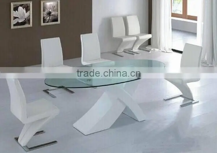 2014 newest modern Glass dining set 1+4