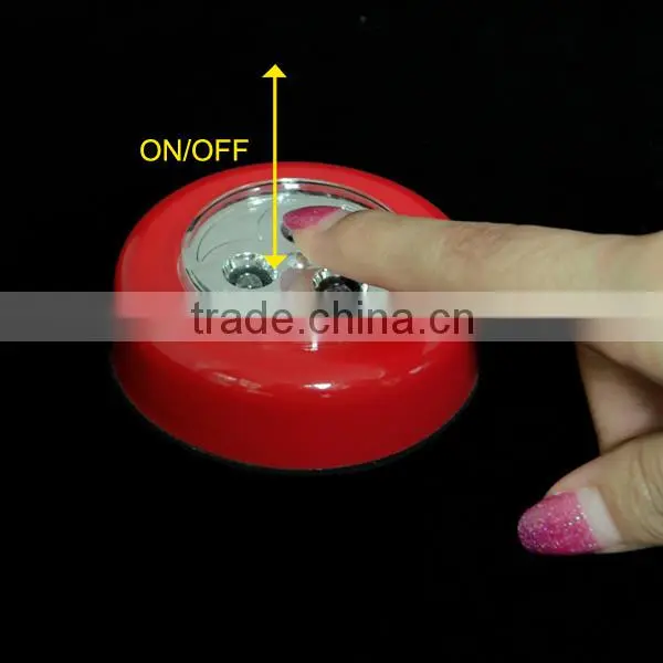 Stick On Night Light Lamp 3 super white led workshop use battery operated push button switch light