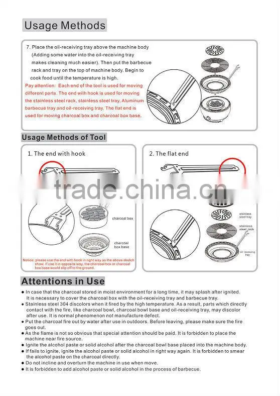 Outdoor Portable Charcoal BBQ grill with carrying bag For Camping Barbeque
