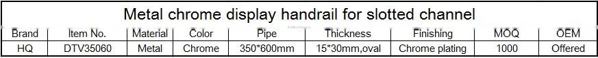 Metal chrome display hangrail