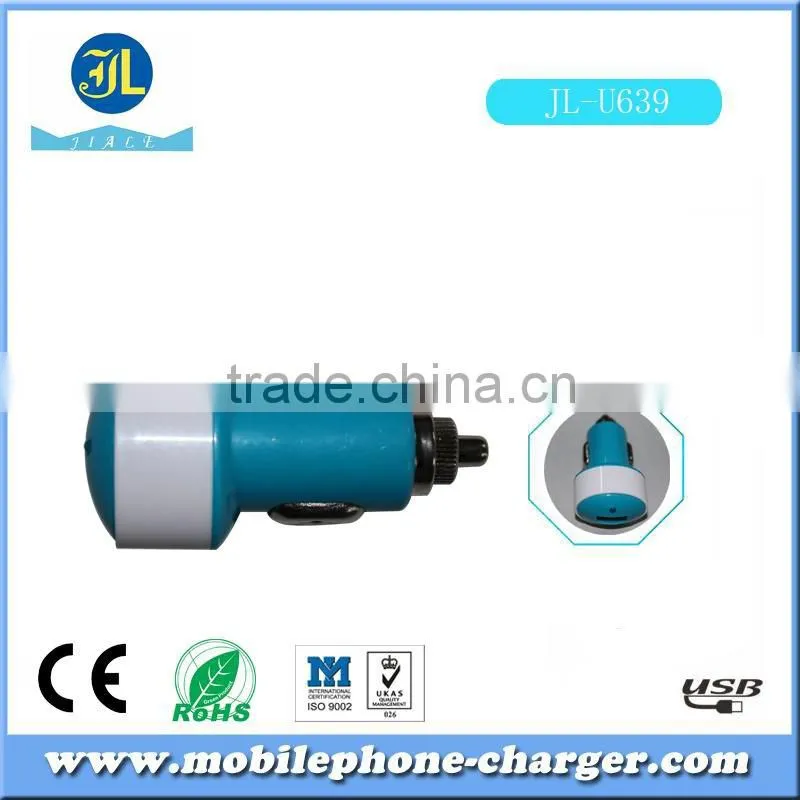 Surprise of christmas colorful portable ac adaptor usb device car charger with bullet