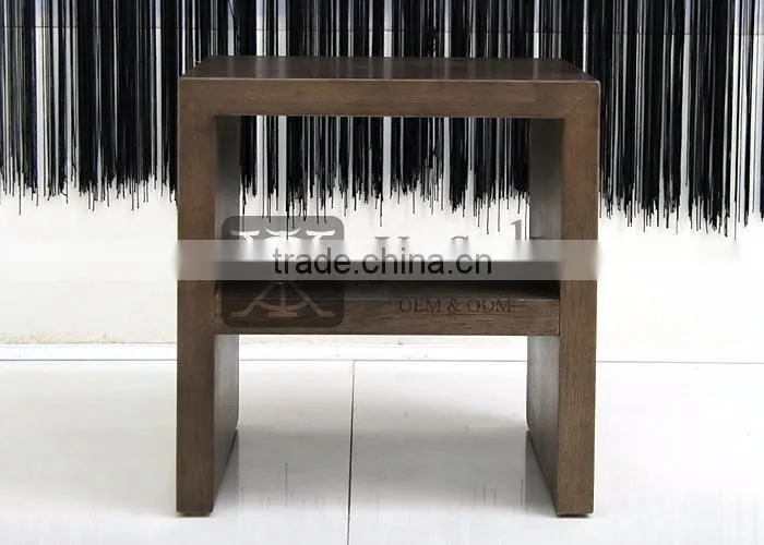 NI-124 Backless Simple Wood Bed End Nighstand