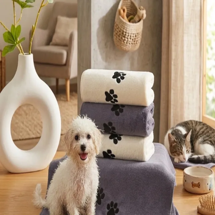 Custom Embroidered Microfiber Pet Towels - High-Absorbency Quick-Dry Bathing Supplies.png