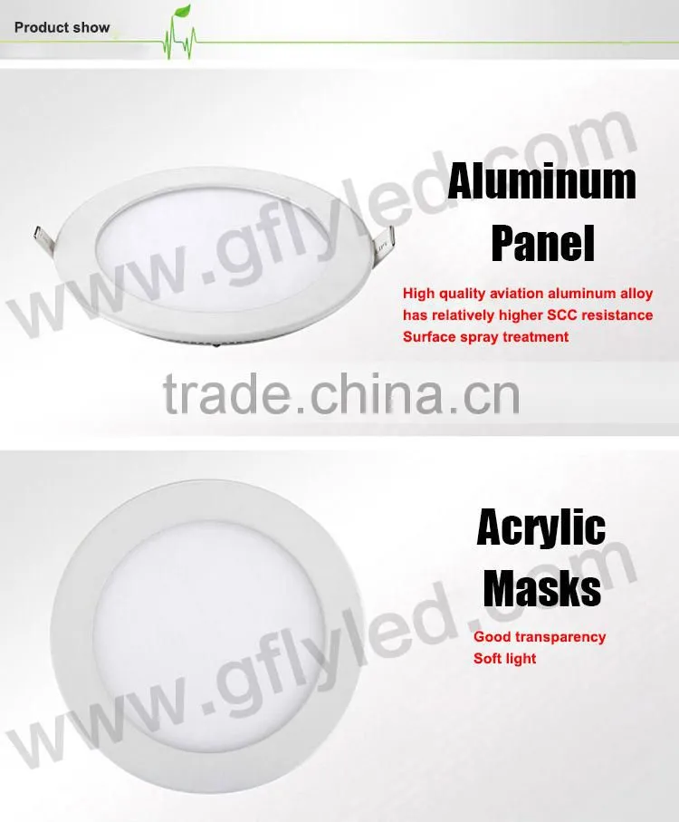2016 CE Rohs SMD recessed round led panel light 6W/9W/12W/15W/18w/24W led downlight