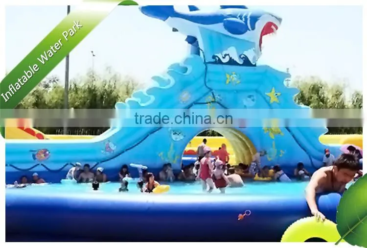 New Point PVC Shark Theme Inflatable Water Park
