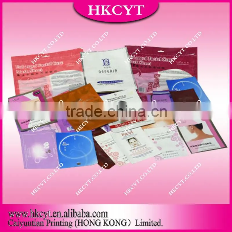 Custom logo facial mask plastic packaging bag/Whitening mask tool plastic packaging bag