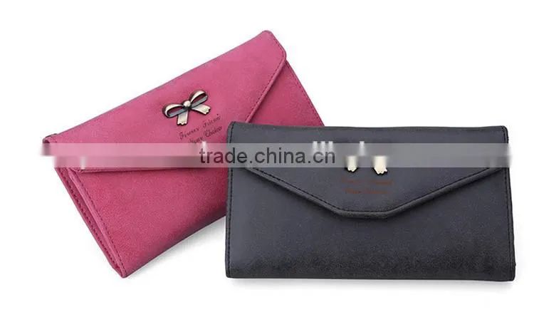Ladies bowknot purse long style phone hand wallet