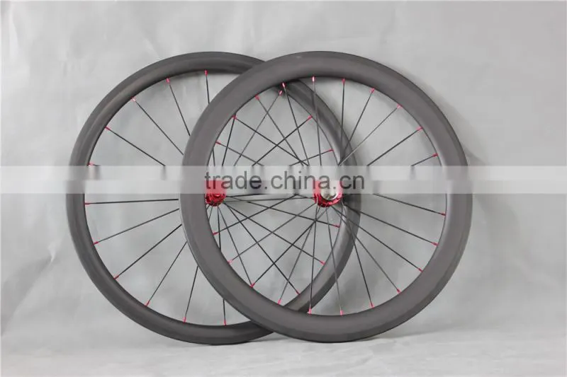 56mm clincher wheels red R36 hub carbon wheels red nipples full carbon wheels China W56C