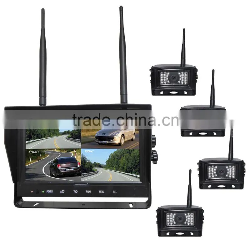 2016 Cheap Price 7inch 120m 2.4G Digital Wireless Reversing Truck Survailance Camera System with IR and Audio