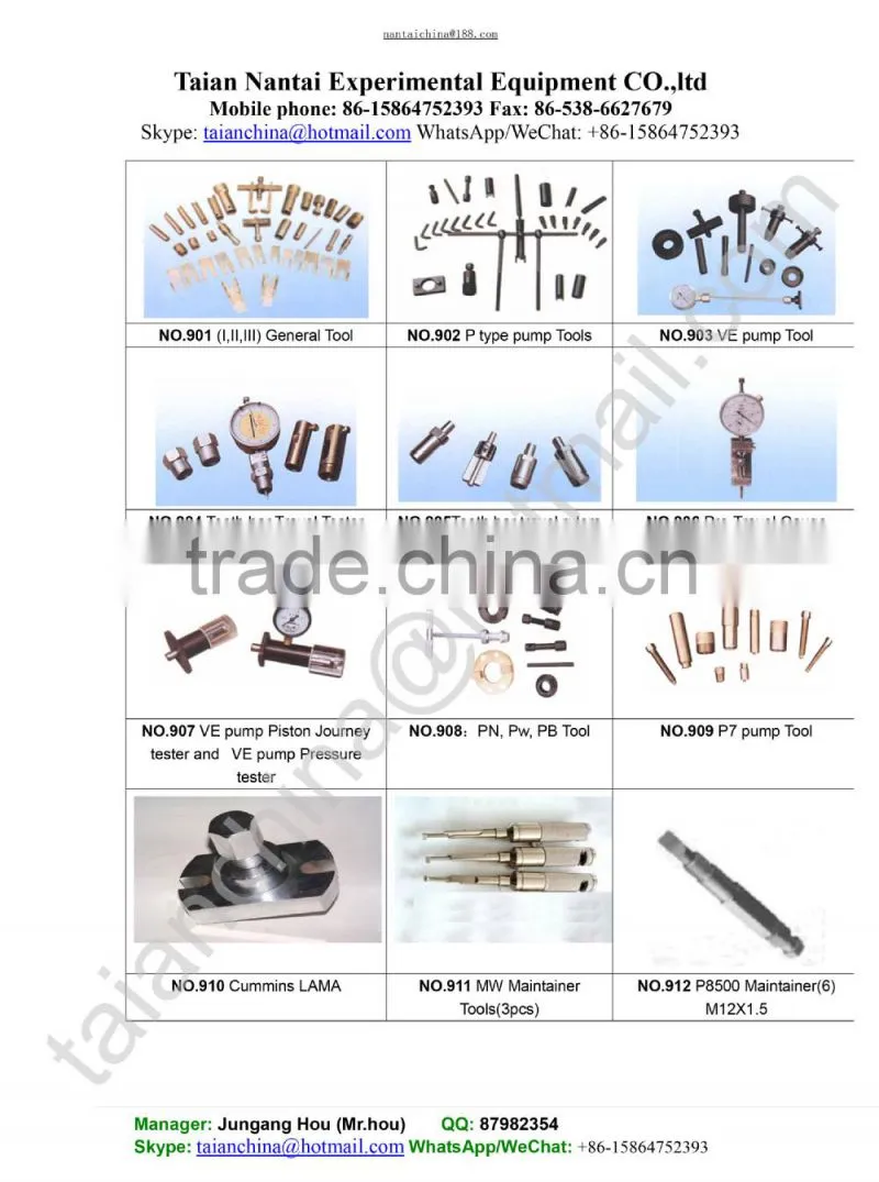 Tools for different Special purpose Pumps