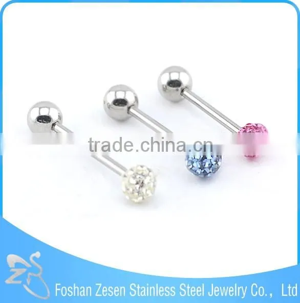 Hot Selling Body Jewelry Crystal Tongue Ring Unique Piercing Jewelry