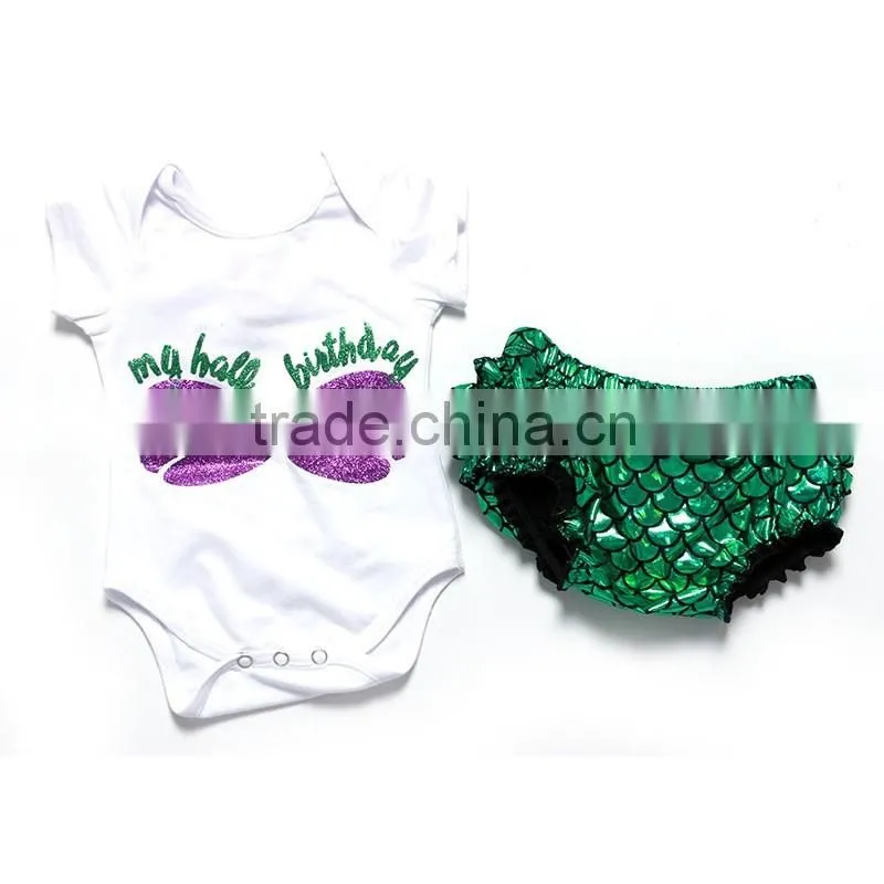 Mermaid Children Summer Boutique Girls Outfits Clothing Sets