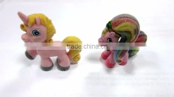 Kids Small flocking pony collection toys set