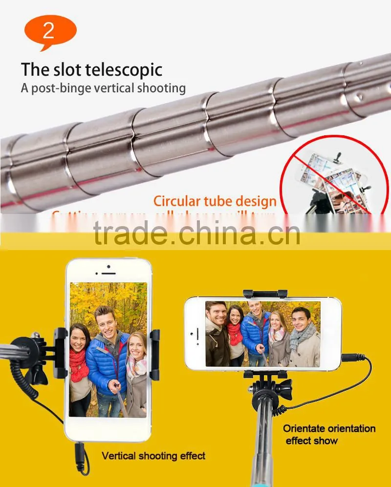 Wired Selfie Stick Monopod with 3.5mm Jack Cable