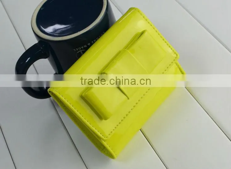 2014 hot selling Korean style Fashion PU woman purse with various colors