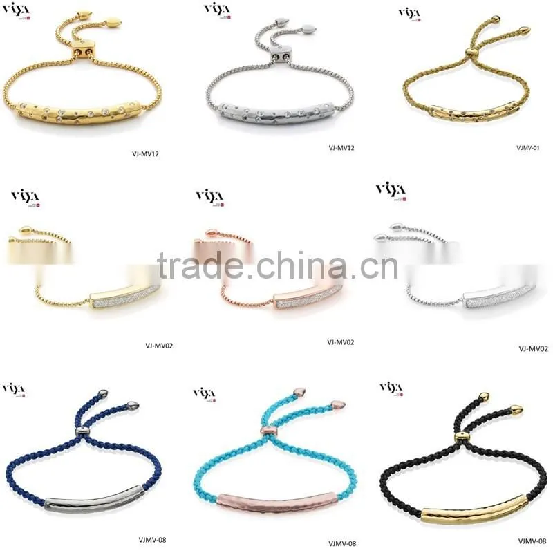 Wholesale micro setting zircon bracelet Braided stone beads Bracelet With Stainless Steel beads
