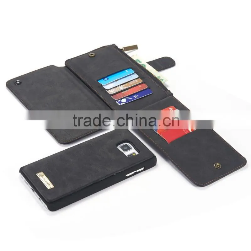 Caseme PU leather case with zipper wallet bag for Samsung NOTE5 multiple card slot stand flip case for NOTE5