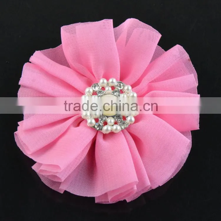 22mm Wholesales Price AAA Quality Alloy Pearl Round Crystal Rhinestone Button for WeddingJewelry Garment Accessory