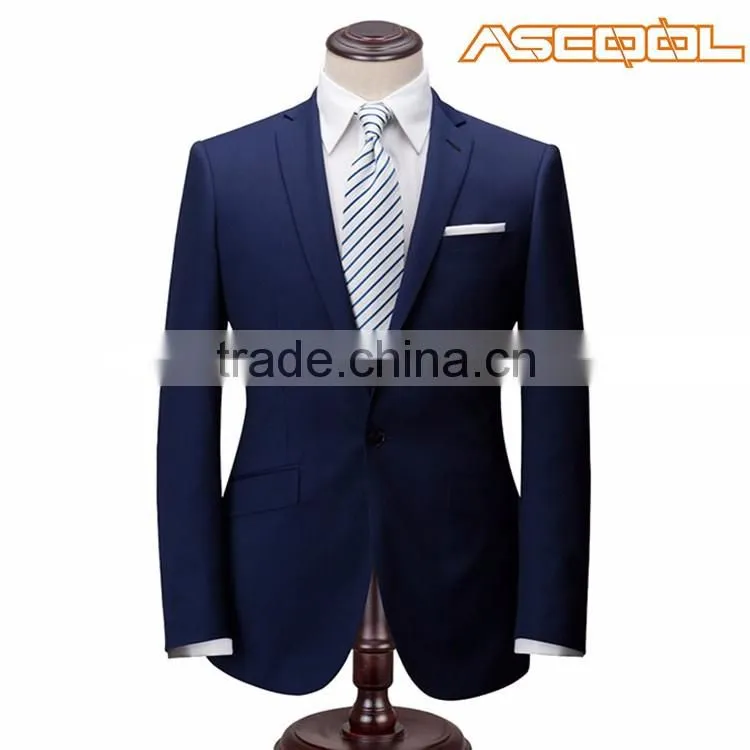 Customized dark blue men suit styles