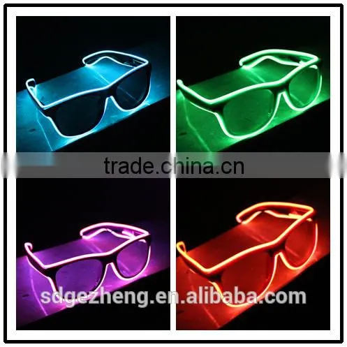 Flashing EL wire glasses glowing in dark for party Christmas Halloween congratualations for wholesale