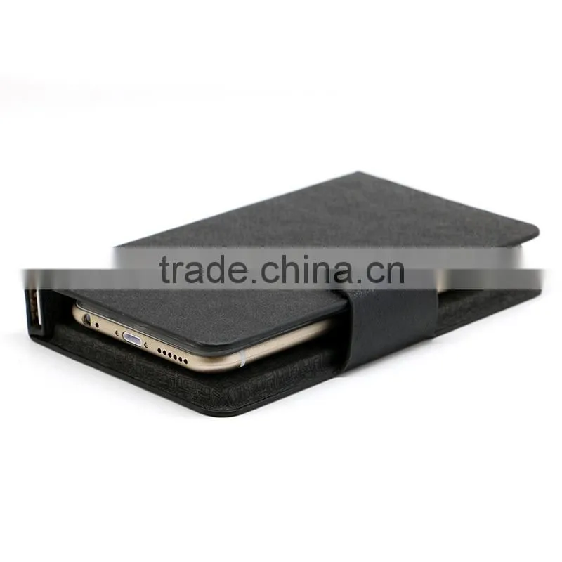 3000mah battery with 450mah Solar board leather battery case for 4-5inch phone
