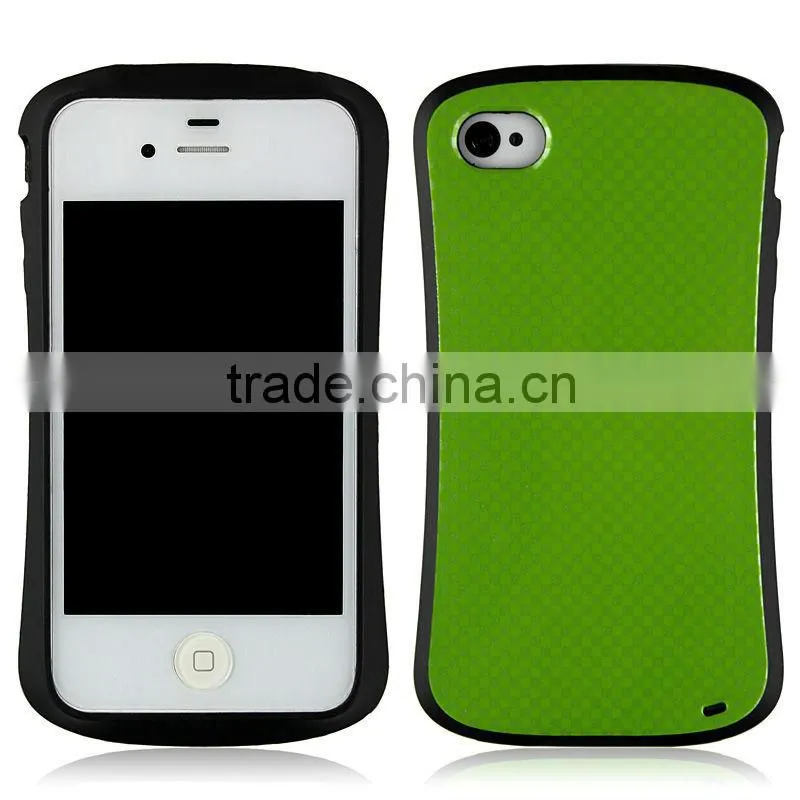 Light Blue mobile phone case with unique Carbon fiber design for iphone4/4s