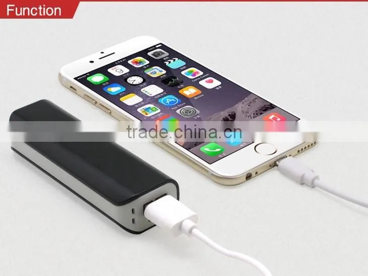 2200mah 2600mah fashion 18650 battery external mini power bank for smartphone