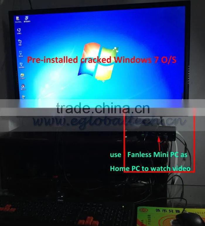 Fanless NUC Bay Trai M Intel Celeron Dual Core N2810 2.0Ghz Mini pc Portable Computer VGA HD MI Dual Display DHL Free Shipping