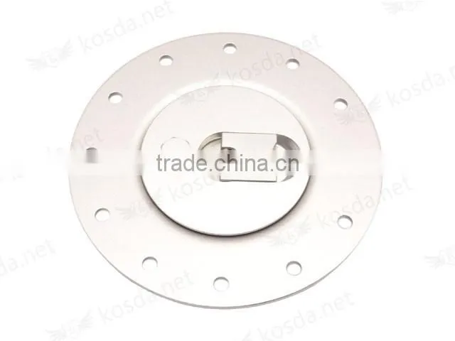 Polished finish fuel cell cap assembly gasket , 12-Bolt Flush Mount Fuel Cell Cap Assembly