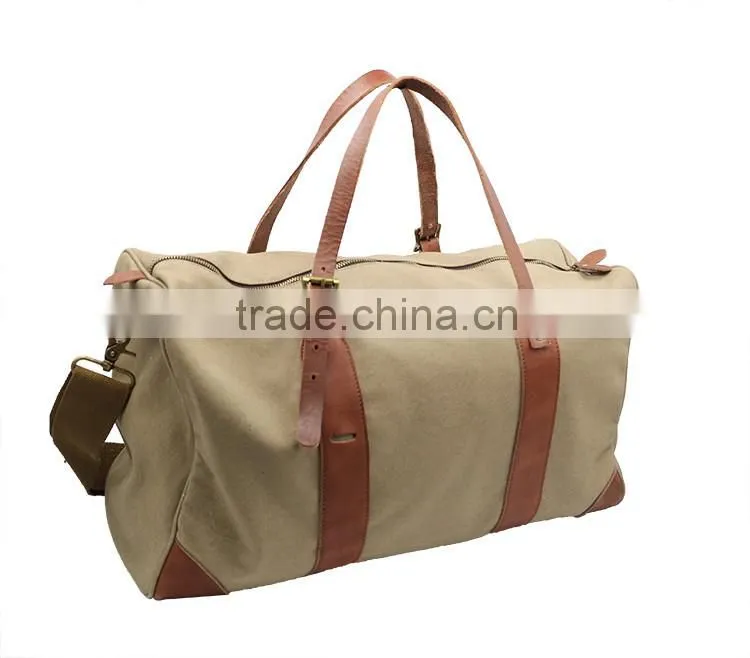Luggage duffle bag leather vintage military canvas travel bags