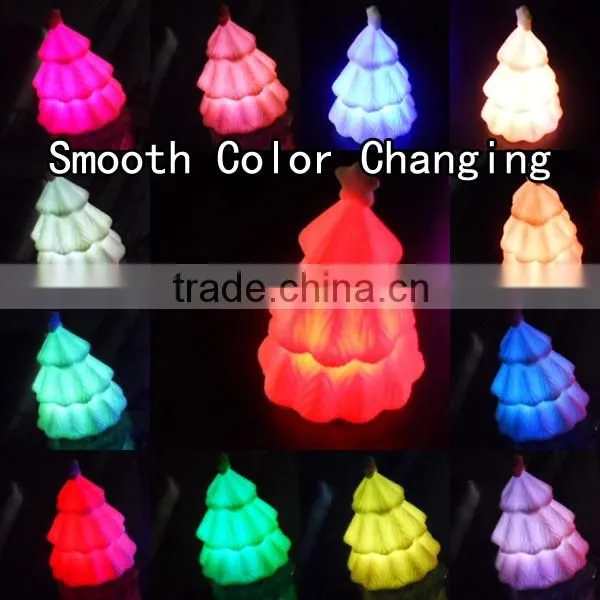 TS-B034 LED Soft PVC Flashing X'mas Tree/7 Color Changing Mini Night Lights