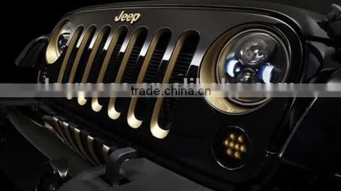 LED Headlights With Angle Eyes For Jeep Wrangler
