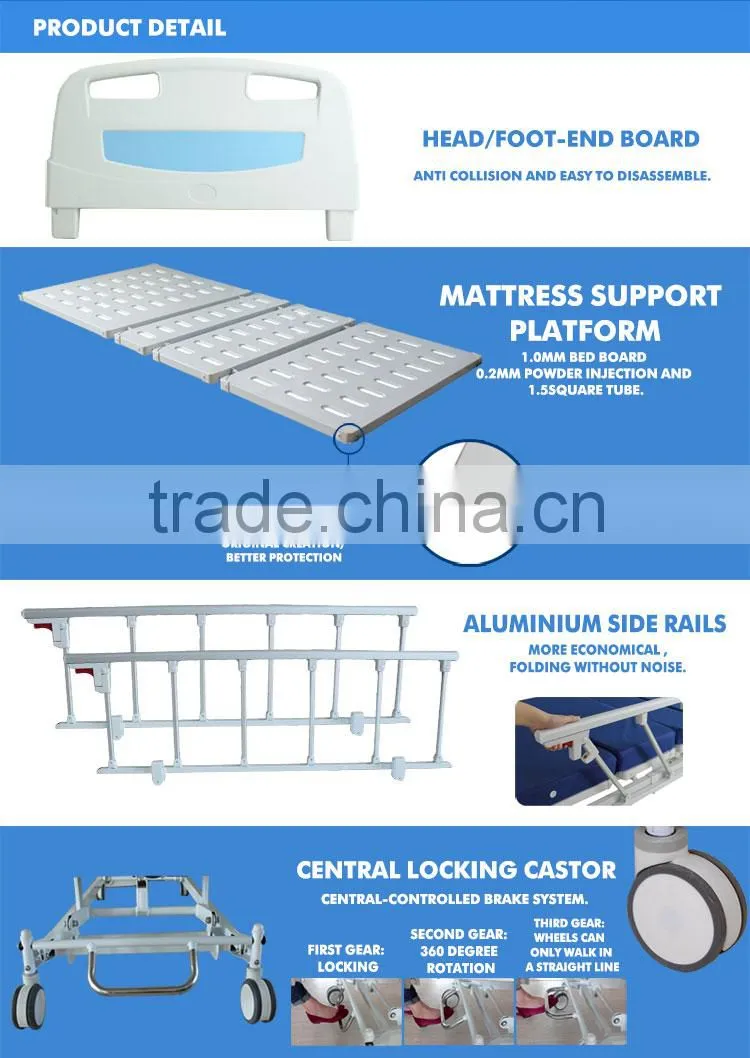 Alibaba china supplier medical equipments manual ordinary 3 crank manual hospital bed