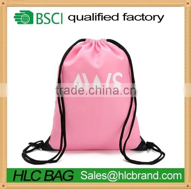 Customized Logo Branded Promotional Drawstring Bag with leather