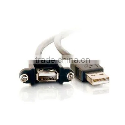 High Speed USB A Male to A Female Extension Panel Mount Cable