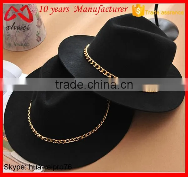 Hip hop wool fet hat custom design fedora winter hat