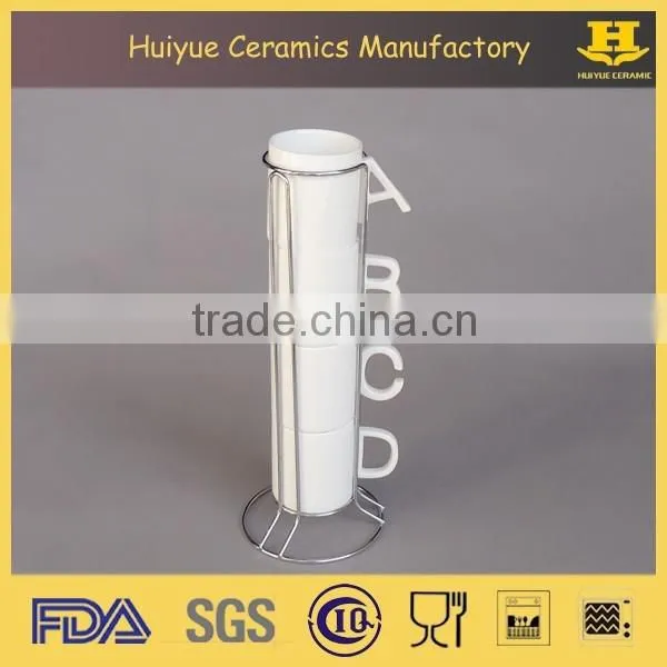 Bone china cup with iron stand, tea cup