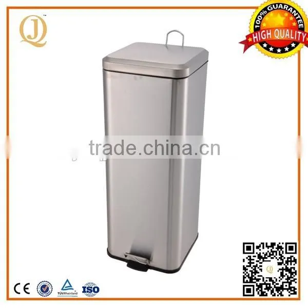 wholesales silver square kitchen bin 20L metal square waste bin for kitchen