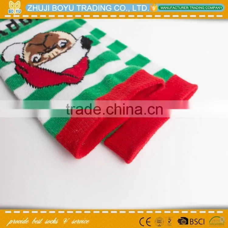 BY-161613 Young girl Knee high socks striped sock ;Colored christmas socks Holiday socks
