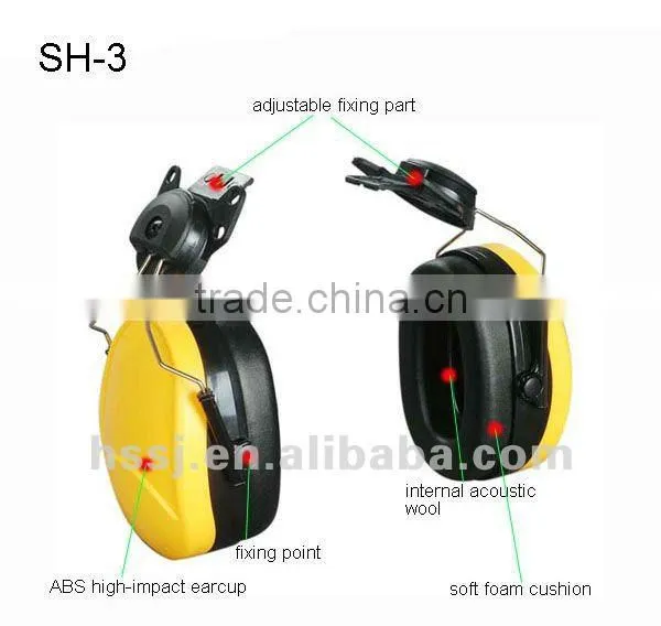 2016 hot selling ABS fold ear muffs with helmet SNR: 29db safety ear muffs for helmet CE ear muffs safety ear muffs manufacturer