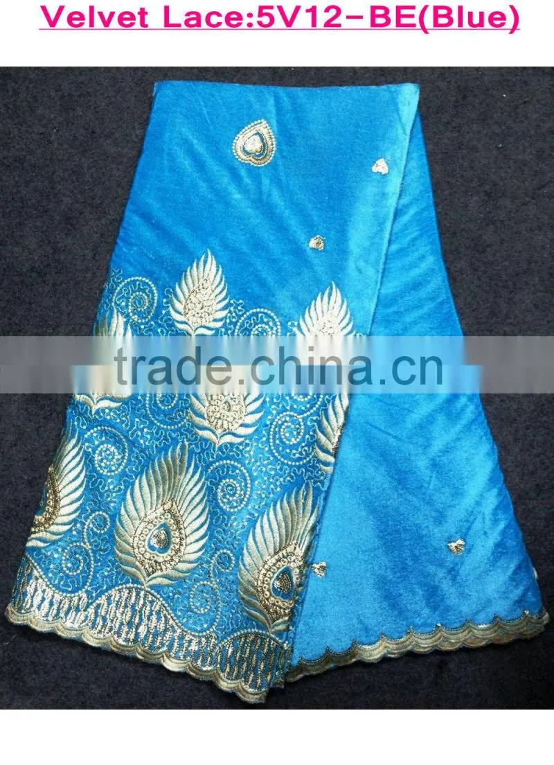 high quality African Velvet lace fabric for party dresses