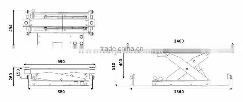 Rolling Bridge Jack for car lift (Rolling Lift Bridge)