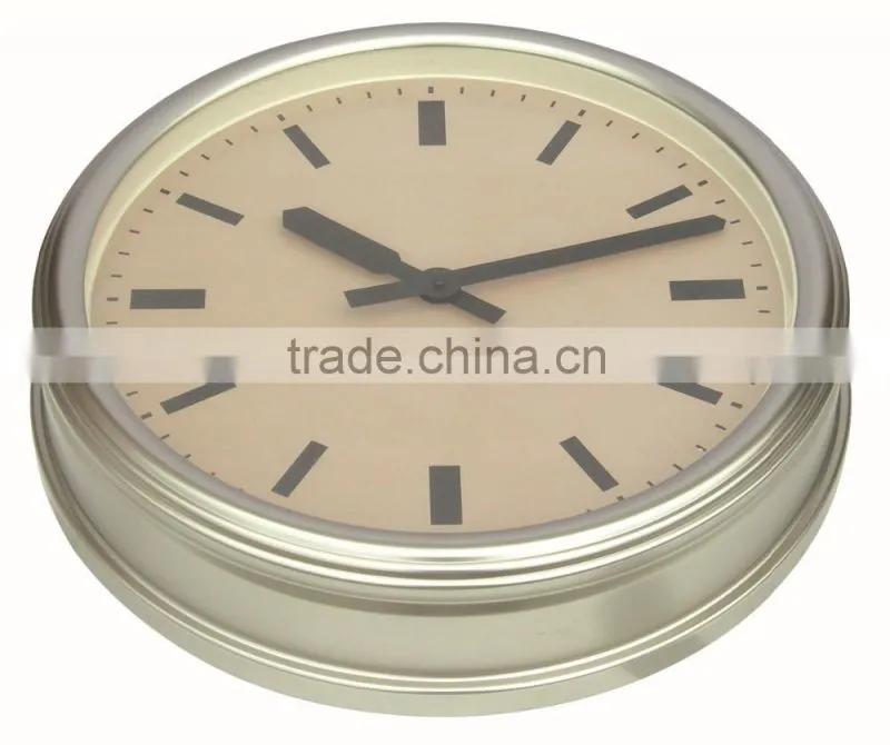 Large gold round decorative metal wall mounted clock